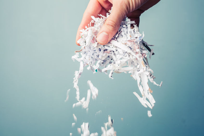 shredding paper