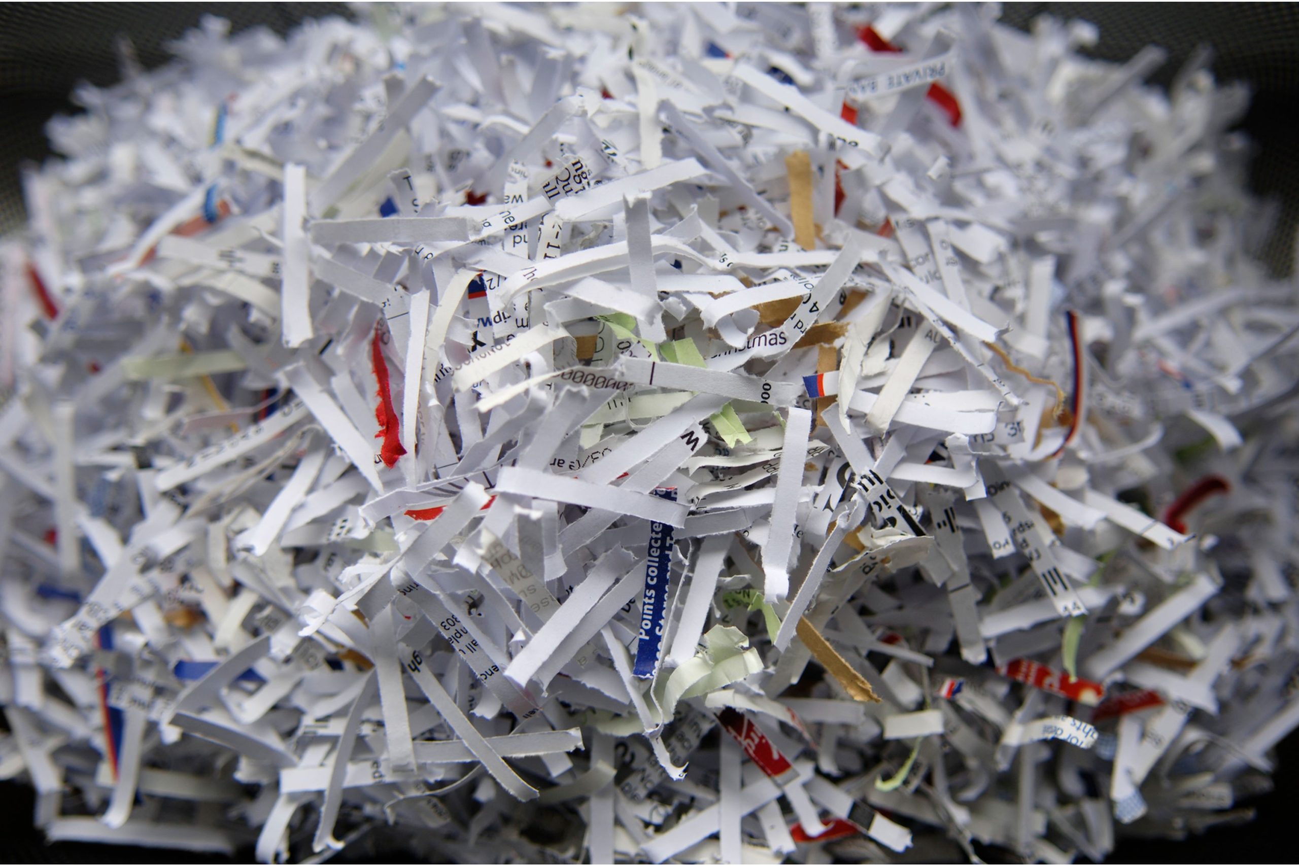 shredded pile of paper