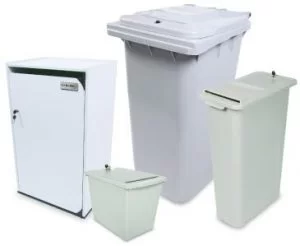 Secure document shredding containers