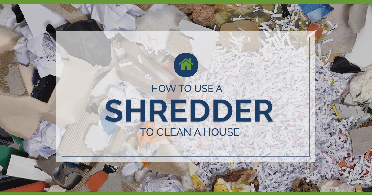 How to use a shredder to clean a house shredded documents and shredded cardboard boxes piled on the ground