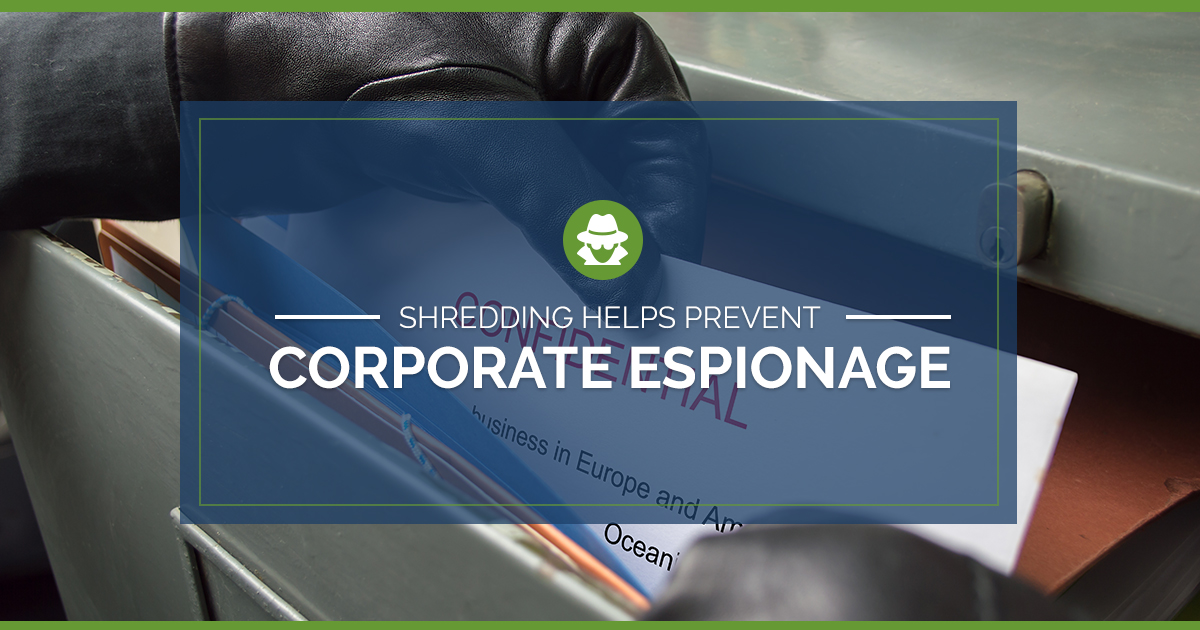Shredding Helps Prevent Corporate Espionage gloved hands looking at a confidential file in a filing cabinet